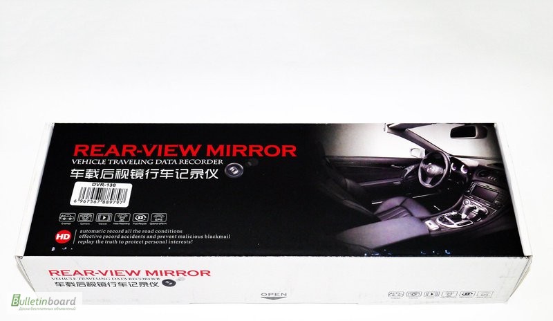 Фото 2. Зеркало заднего вида с видео регистратором DVR 138 Full HD
