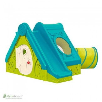 Детский игровой домик с горкой и туннелем пластиковый
