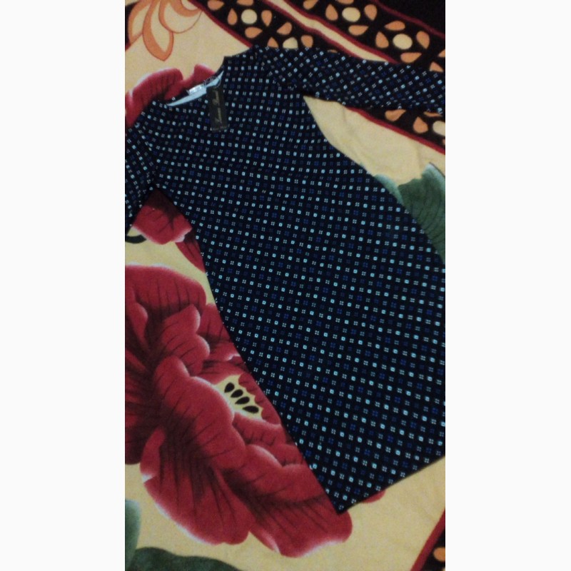 Фото 7. Платье темно-синее(размер М) с мелким геометрическим принтом/сукня міді демісезонна