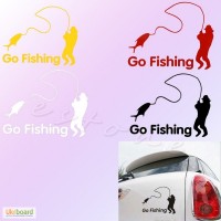 Наклейка на авто На рыбалку светоотражающая Тюнинг авто