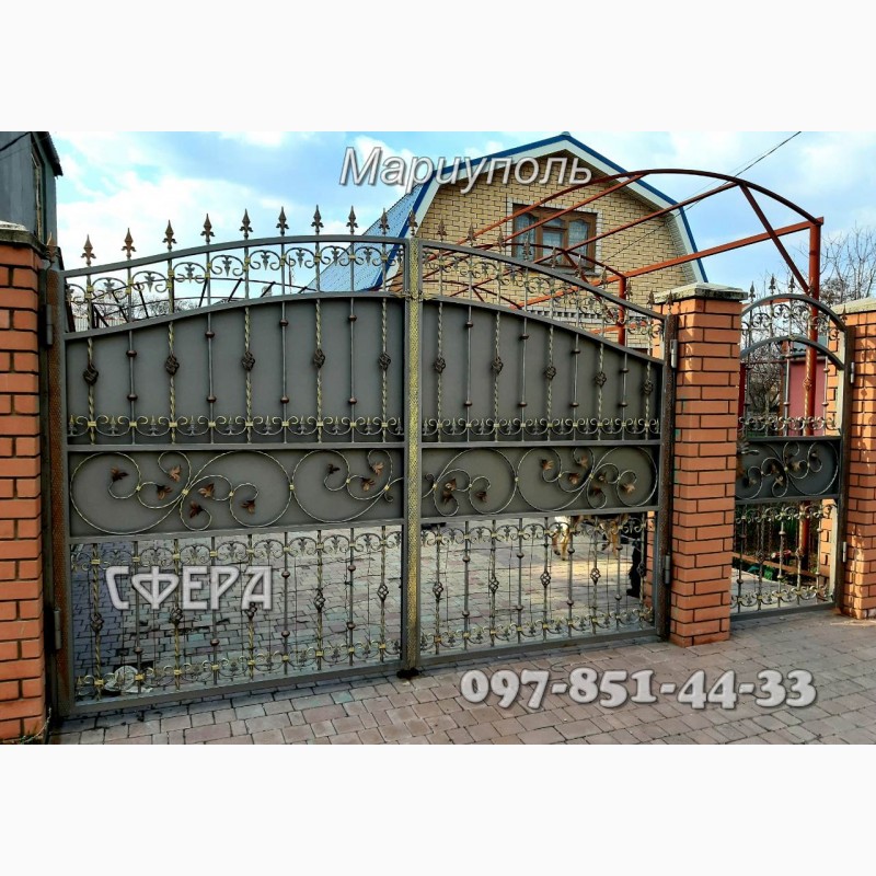 Фото 3. Кованые ворота, распашные, откатные, решетчатые, металлические калитки, кованые изделия