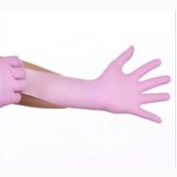 Перчатки нитриловые неопудренные розовые