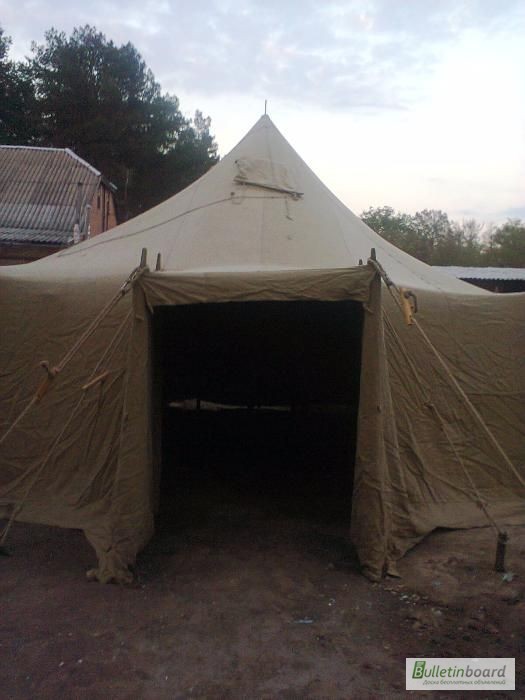 Фото 13. Палатка лагерная военная, навесы, тенты брезентовые