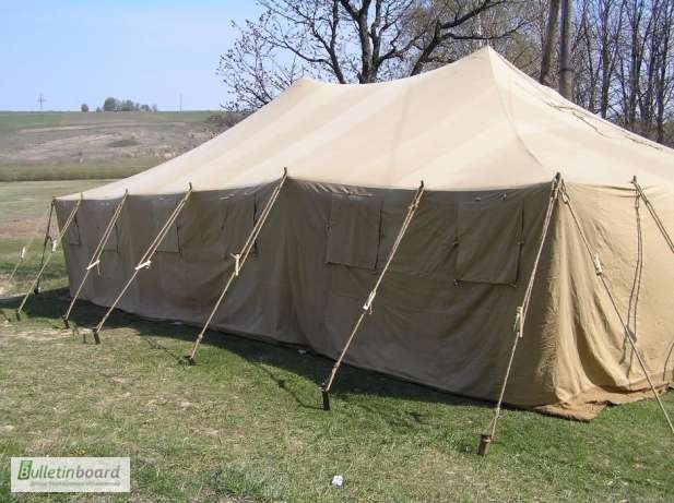 Фото 14. Палатка лагерная военная, навесы, тенты брезентовые