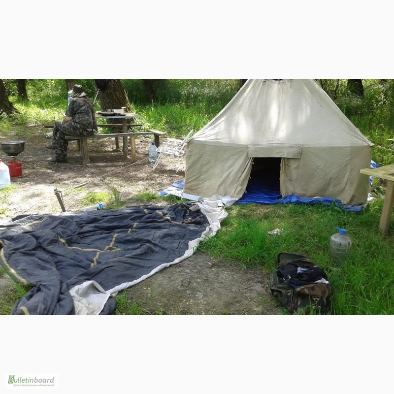 Фото 16. Палатка лагерная военная, навесы, тенты брезентовые