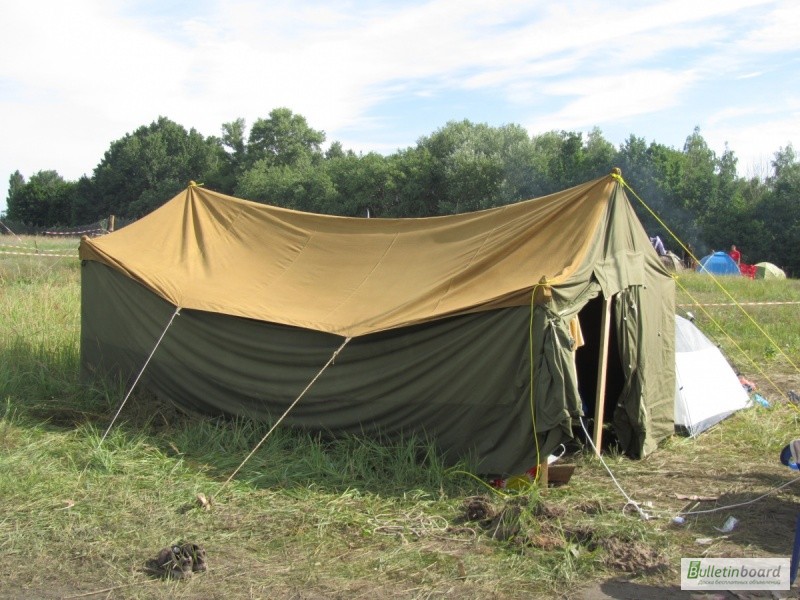 Фото 7. Палатка лагерная военная, навесы, тенты брезентовые