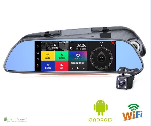 Фото 17. D35 Зеркало регистратор, 7 сенсор, 2 камеры, GPS навигатор, WiFi, 16Gb, Android, 3G