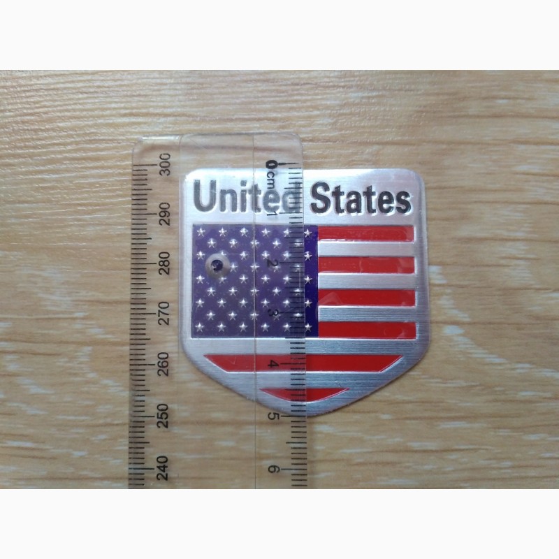 Фото 7. Наклейка на авто Флаг Соединенные Штаты алюминиевая