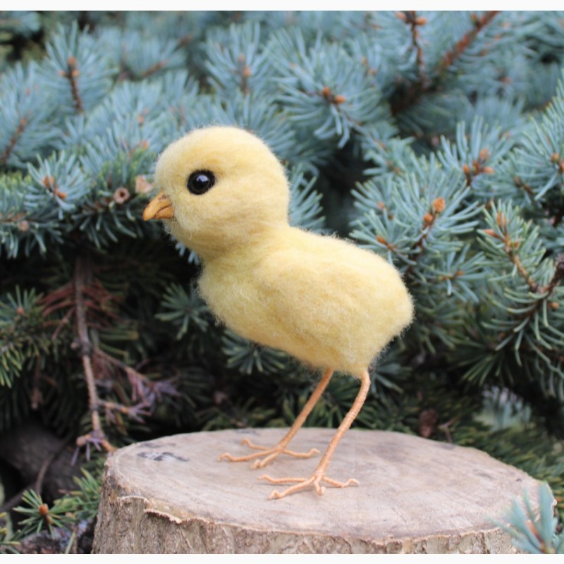 Фото 7. Цыпленок светлый игрушка хендмєйд валяная из шерсти ручной работы птица интерьерная курча