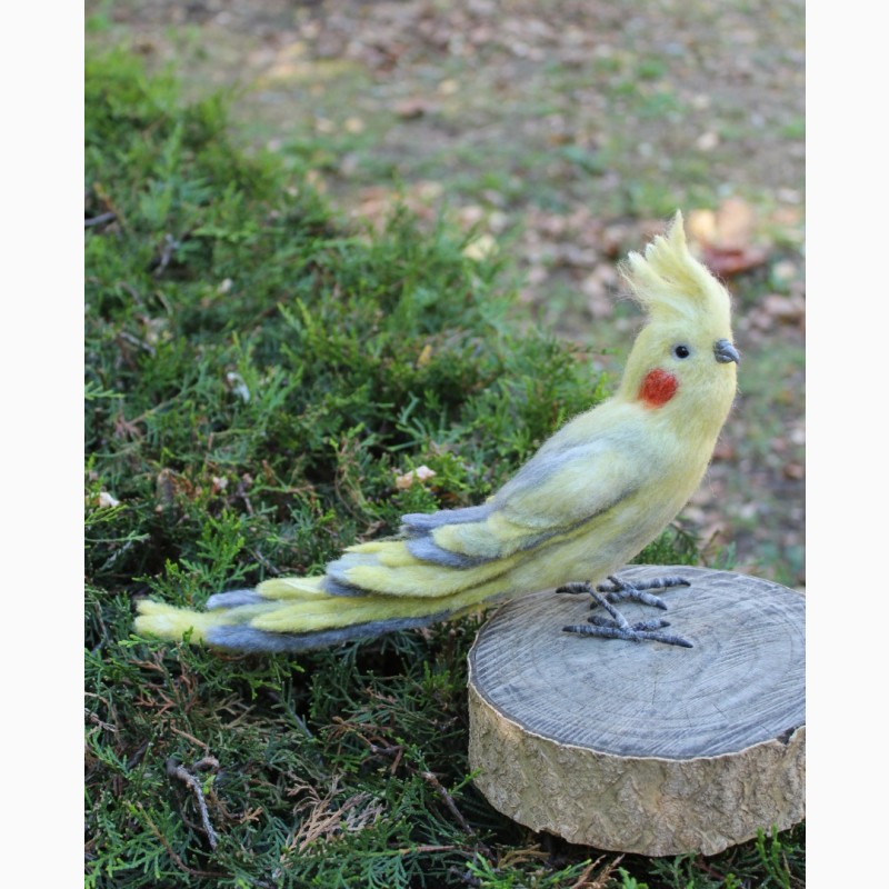Фото 2. Попугай Корелла игрушка валяная с шерсти интерьерная хендмэйд сувенир подарок ручной