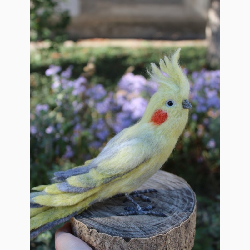 Фото 3. Попугай Корелла игрушка валяная с шерсти интерьерная хендмэйд сувенир подарок ручной