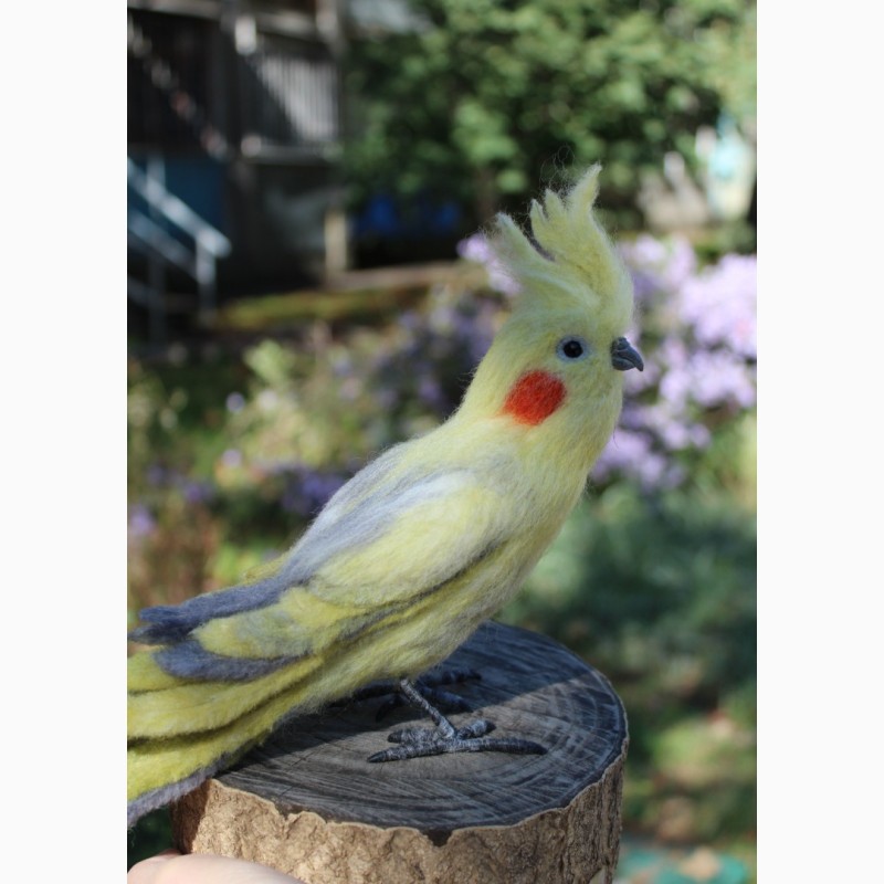 Фото 5. Попугай Корелла игрушка валяная с шерсти интерьерная хендмэйд сувенир подарок ручной