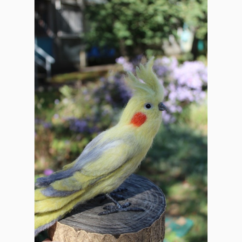 Фото 6. Попугай Корелла игрушка валяная с шерсти интерьерная хендмэйд сувенир подарок ручной