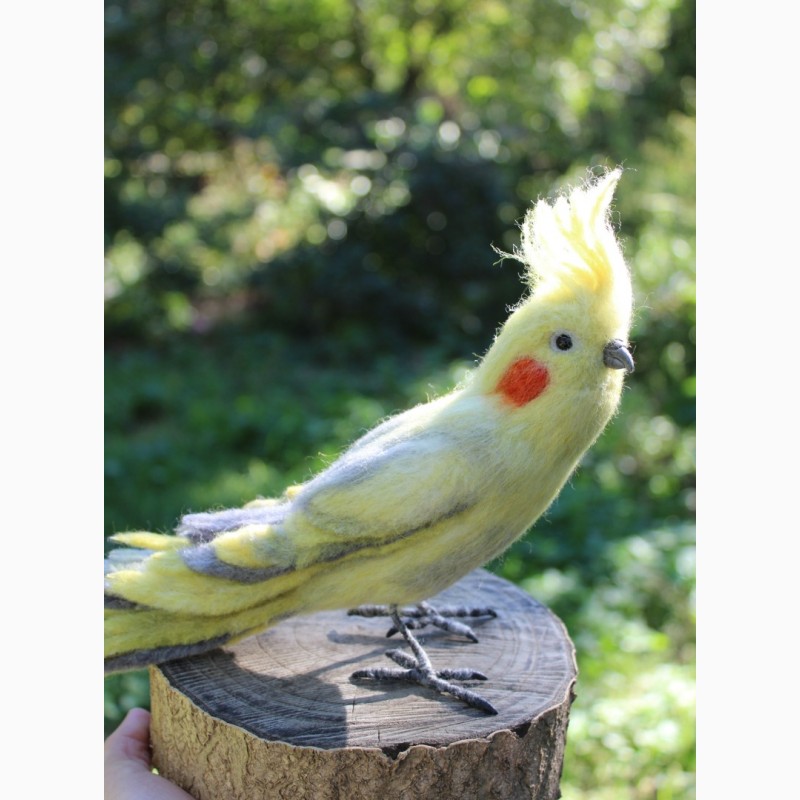 Фото 7. Попугай Корелла игрушка валяная с шерсти интерьерная хендмэйд сувенир подарок ручной
