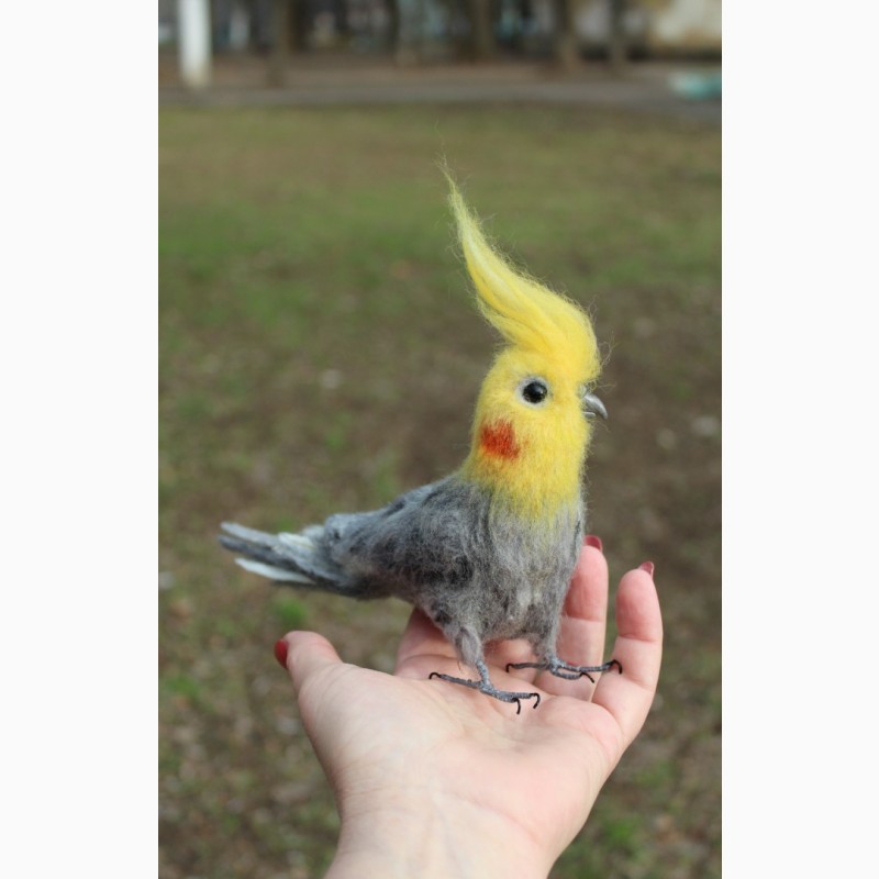Фото 2. Валяная игрушка попугай хендмэйд корелла из шерсти подарок сувенир ручной работы птица