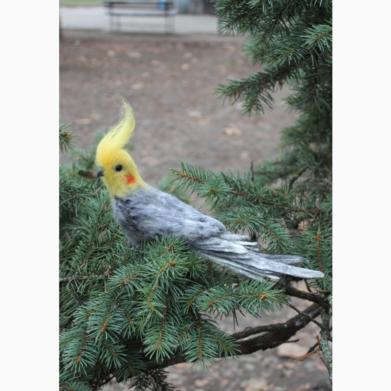 Фото 3. Валяная игрушка попугай хендмэйд корелла из шерсти подарок сувенир ручной работы птица