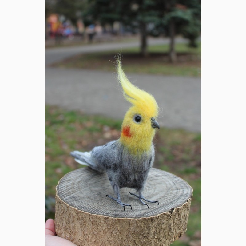 Фото 4. Валяная игрушка попугай хендмэйд корелла из шерсти подарок сувенир ручной работы птица