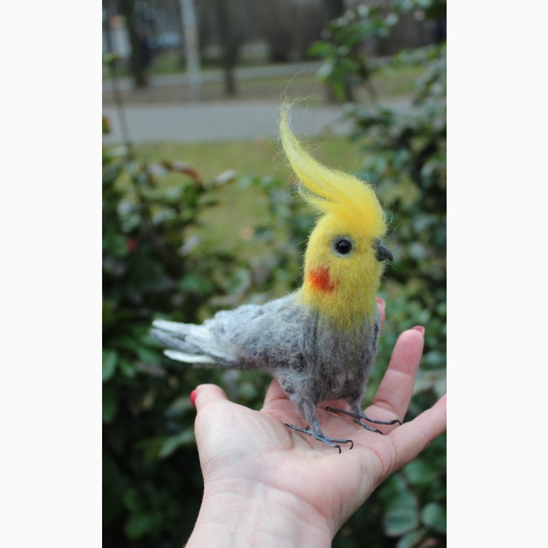 Фото 9. Валяная игрушка попугай хендмэйд корелла из шерсти подарок сувенир ручной работы птица