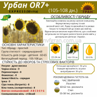Посівний матеріал соняшника гібрид - Урбан OR7