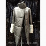 Оригинальная куртка пальто с меховыми рукавами
