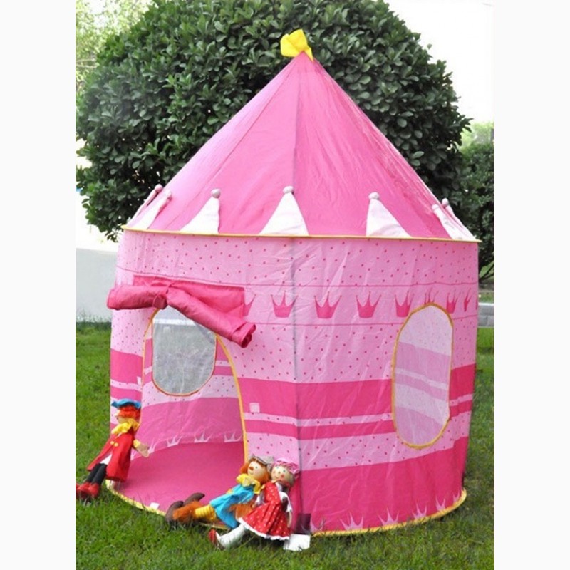 Фото 3. В НАЛИЧИИ!!! Палатка детская в виде замка (синяя, розовая)
