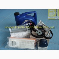 Комплект для ТО Dacia Logan, Renault Duster комплект ГРМ, водяной насос, фильтра, масло
