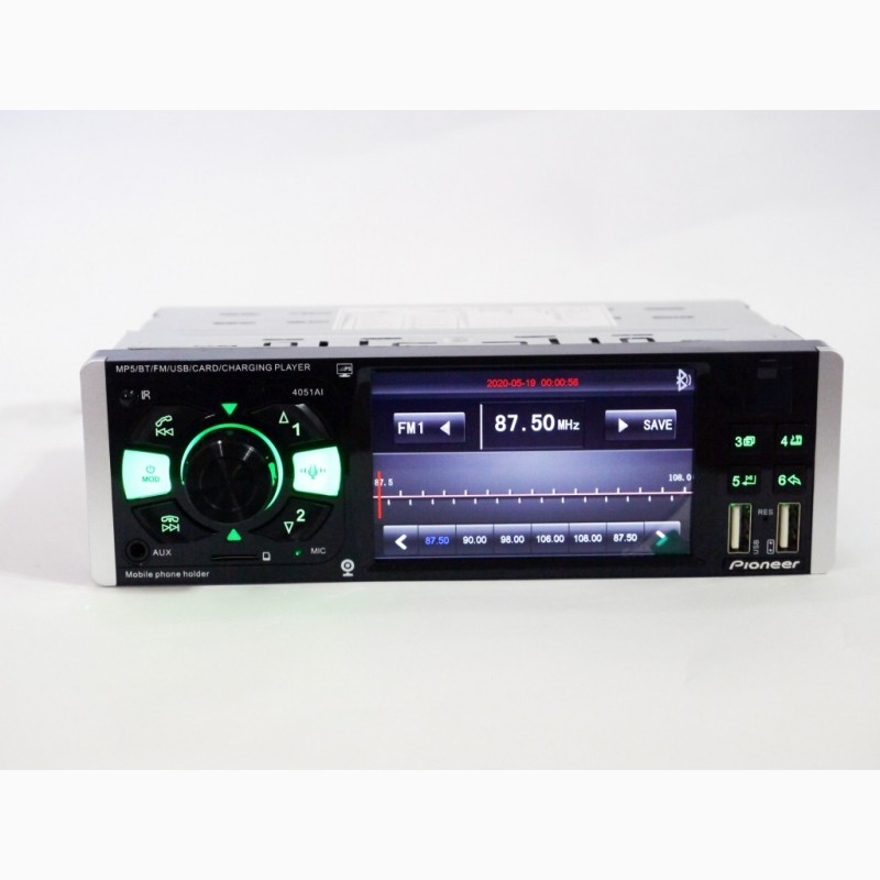 Фото 5. Автомагнитола 1DIN Pioneer 4051AI ISO с экраном 4.1 Bluetooth (магнитола с экраном)