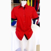 Рубашка красная женская. мужская с коротким рукавом
