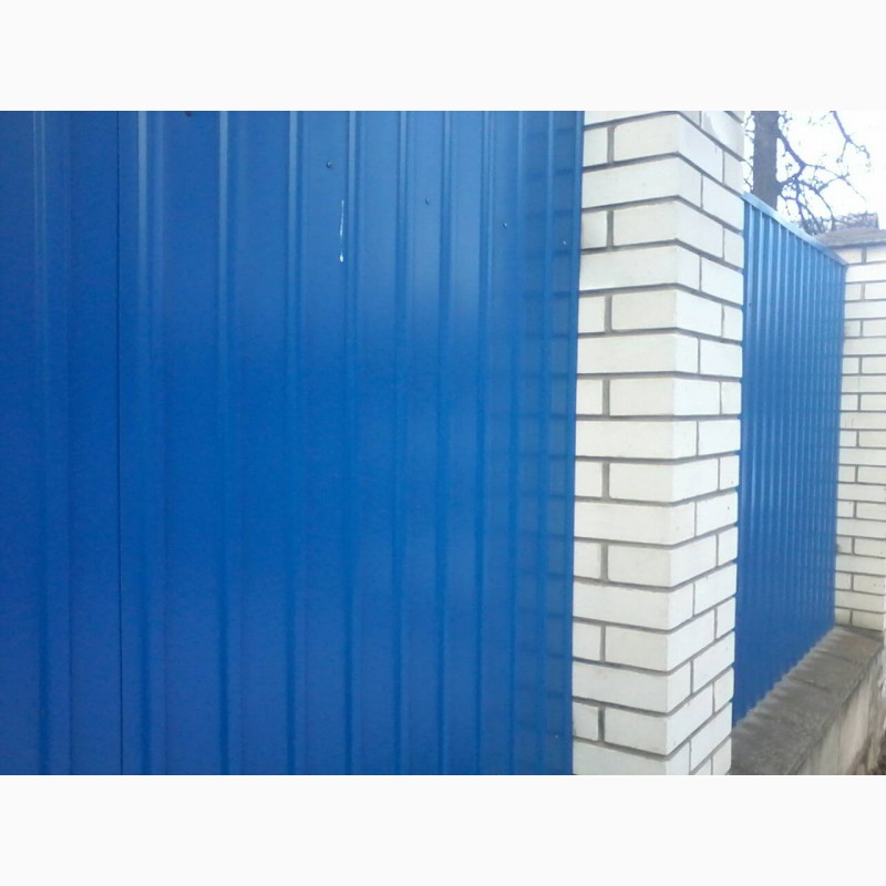 Фото 4. Профнастил для забора синего цвета, забор из профнастил RAL 5005 по доступным ценам