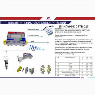 Водолічильник СБТВ-025 Загальнобудинковий лічильник води