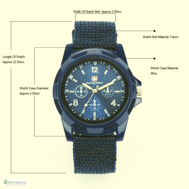 Фото 7. Наручные армейские часы Gemius Army, цвет синий