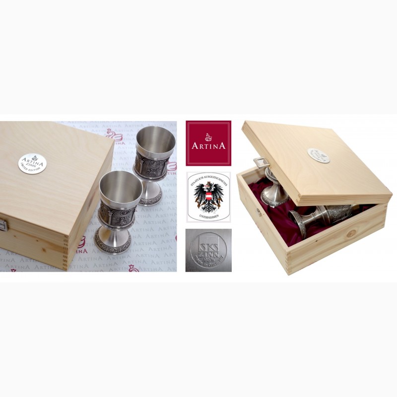 Фото 12. Уникальные оловянные наборы для вина Артина барельефами Дюрера и Рембранта