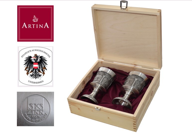 Фото 3. Уникальные оловянные наборы для вина Артина барельефами Дюрера и Рембранта