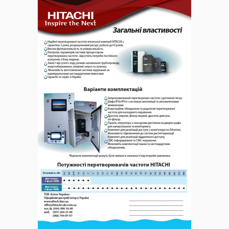 Фото 3. Управление скважинным насосом с преобразователем частоты Hitachi