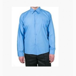 Рубашка голубая с длинным рукавом. Форма для охраны