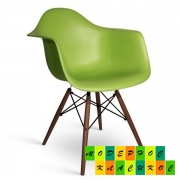 Фото 5. Кресло Тауэр Вуд, деревянные ножки, пластик, зеленый, красный, оранжевый, желтый