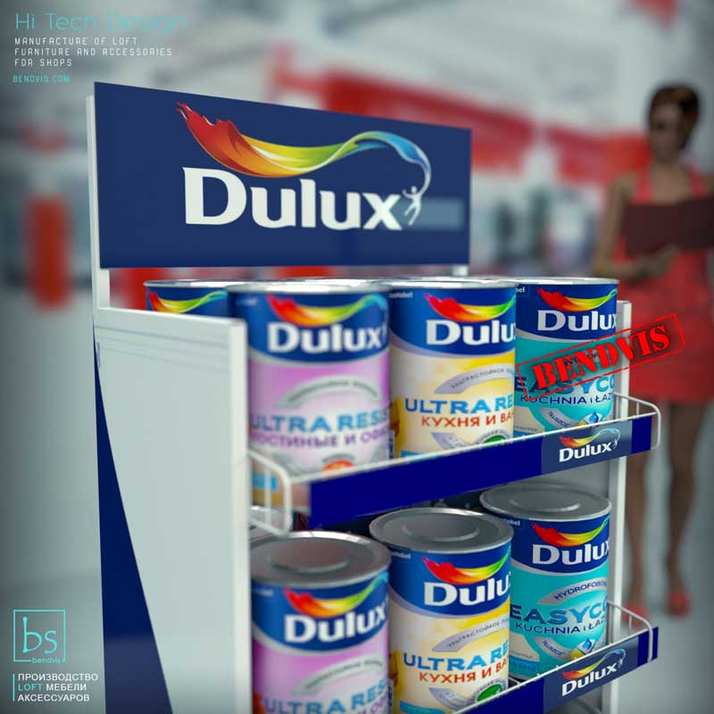 Фото 2. Торговые стойки для краски Dulux от Bendvis