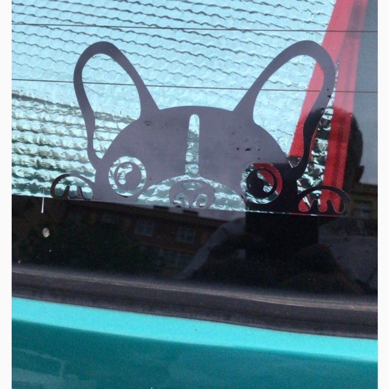 Фото 3. Наклейка на авто Собака, Белая светоотражающая