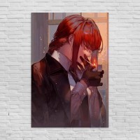 Картина на холсті Аніме - Макіма із сигаретою 40x60 см