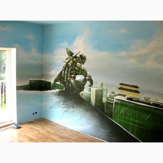 Роспись стен в интерьере, граффити, декор, фотозоны