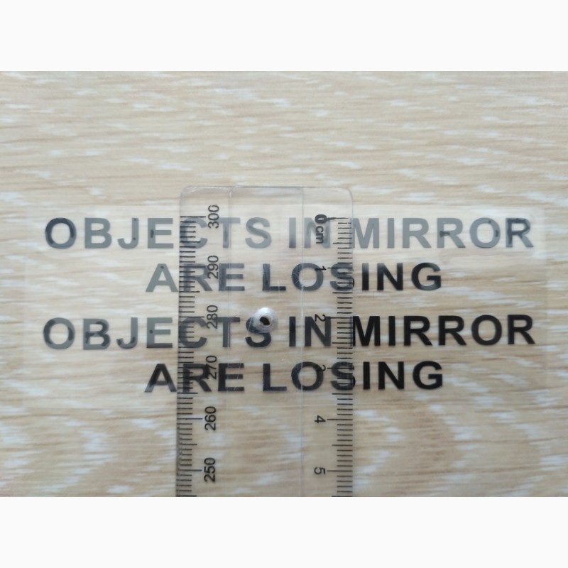 Фото 5. Наклейки на боковые зеркала заднего вида Чёрная Objects in Mirror are Losing