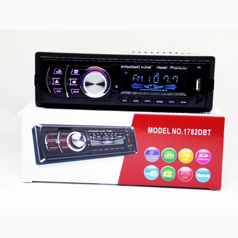 Фото 5. Автомагнитола Pioneer 1782DBT - Bluetooth MP3 Player, FM, USB, SD, AUX - RGB подсветка