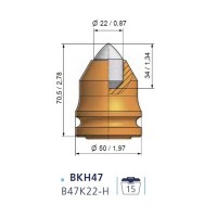 Різець BKH47 B47K22-H з круглим хвостовиком БЕТЕК