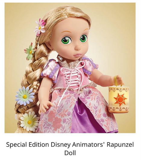Фото 2. Кукла Рапунцель в детстве со светящимися волосами