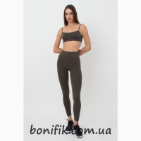 Чёрные бесшовные женские леггинсы из микрофибры (арт.Leggings model 2)