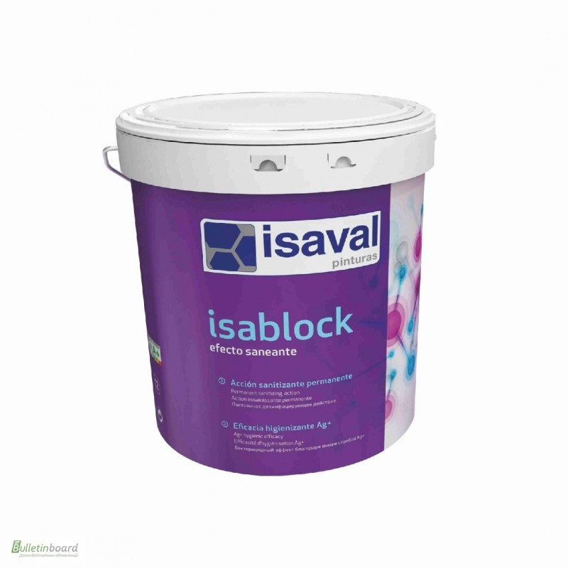 Фото 5. Антибактериальная краска ISAVAL Изаблок 4 л с ионами серебра - безопасно и чисто