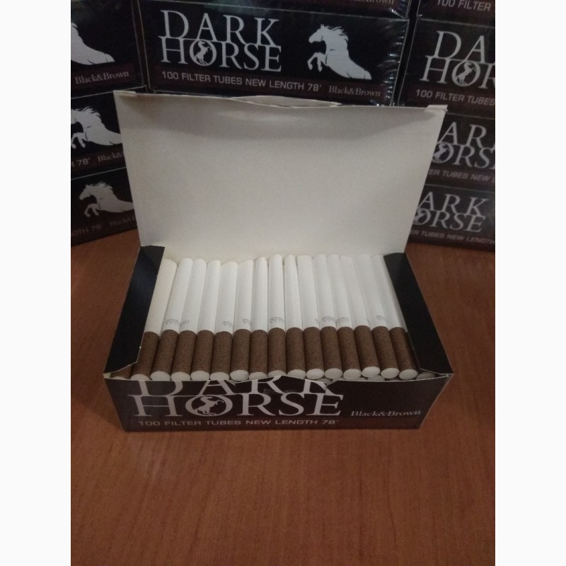 Фото 2. Сигаретные гильзы Dark Horse Black Brown (черно-коричневый фильтр)