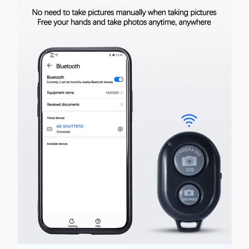 Фото 8. Bluetooth-пульт для селфи для смартфонов IOS/Android