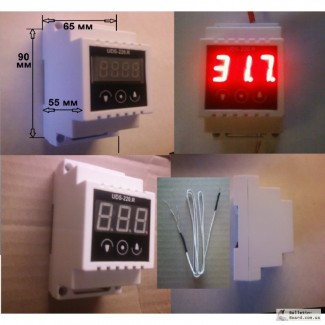 Терморегулятор, UDS-220.R ТР1350, на DiN-рейку, до +1350 градусов, с термопарой ТХА