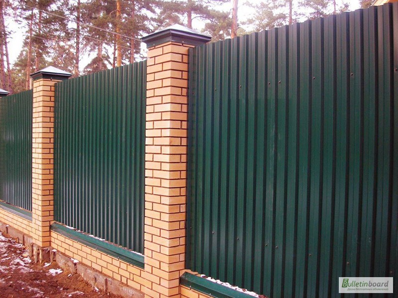 Фото 3. Забор из профнастила зелённый, профильный лист цена